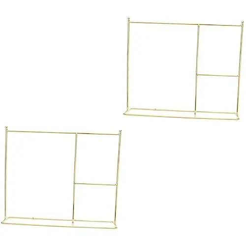 Produktbild: Vaguelly 2stücke Miniatur Puppen Kleiderständer Aus Elegante Puppen Kleideraufbewahrung Für Puppenhaus-Dekoration Goldfarben