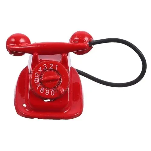 Produktbild: Vaguelly puppenhaus Telefon miniaturtelefon für puppenhaus Miniaturmöbel winzige Wohnmöbel Spielzeuge Miniatur-Retro-Telefonmodell Miniatur-Telefon Haushalt Statue Baby Zubehör rotieren