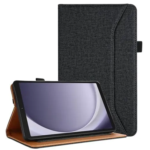 Produktbild: Vakarey Hülle für Samsung Galaxy Tab A9 8.7 Zoll Mit Handschlaufe,für Samsung Tab A9 Hülle 2023 SM-X110/SM-X115,Schwarz