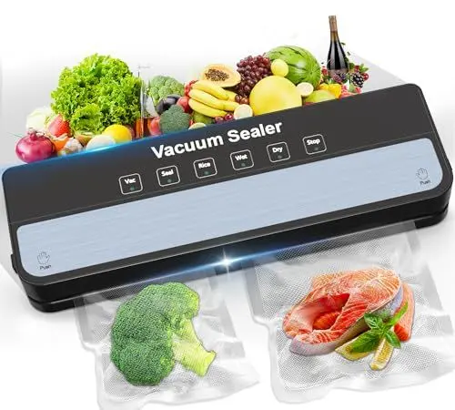 Produktbild: Vakuumiergerät, 2024 Neues Modell 6-in-1 Vakuumierer für Trockene, Feuchte, Frische, Abnehmbare Vacuumiergeraet mit 10 Stück Vakuumierbeutel, Folienschweißgerät für Lebensmittel （Automatisch）