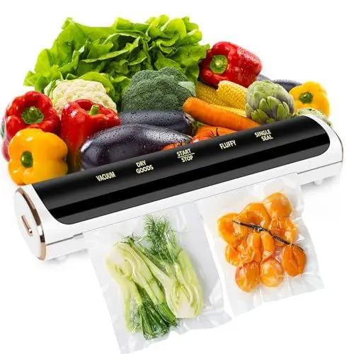Produktbild: Vakuumiergerät, 80 kpa vakumierergerät für lebensmittel , Touch-Vakuumverpackungsmaschine, 4-in-1 Vakuum /Einzelversiegelungs und Trocken /Flauschiges Food Saver mit 10 Versiegelungsbeuteln