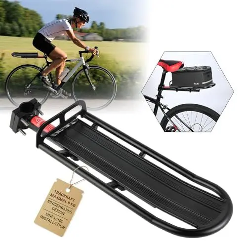 Produktbild: Valchoose Universal-Fahrradgepäckträger, Aluminium Fahrradgepäckträger, Schnell Lösbar, Hoch Belastbar (9kg) für MTB, Rennrad, EBike