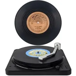 Produktbild: Valdivia Retro-Vinyl-Schallplatten Untersetzer mit Spieler, 6 Stück Untersetzer Gläser für Getränke, Bars, Cafés, Haus, Party, Büro, Coole Wohnkultur und Lustige Männer Geschenke