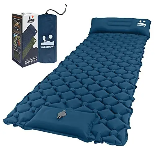 Produktbild: VALEHOWL Verdicktes Aufblasbare Isomatte mit Fußpumpe und Kissen, Ultraleicht Camping Luftmatratze für Outdoor, Wandern, Bikepacking