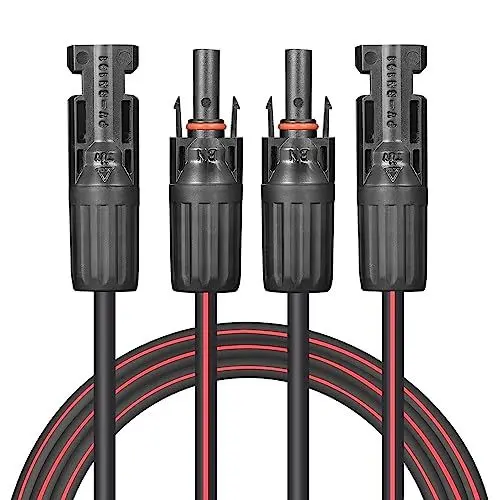 Produktbild: Valemo Solarkabel - Zwillingsdraht Solar-Verlängerungskabel, 12AWG, 20 Fuß (6 Meter) 4mm², Kupferlitze mit weiblichen und männlichen Anschlüssen, für Zuhause, Geschäft und Wohnmobil-Solaranlagen