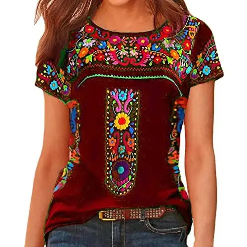 Produktbild: Valentinsgruß-Hemden für Frauen, modische Frau, Kausale Rundhals-Druckbluse, Kurzarm, T-Shirt, Sommeroberteile, Weihnachtshemd, Damen, Geschenke, 2023, Sweatshirt, Tunika-Pullover