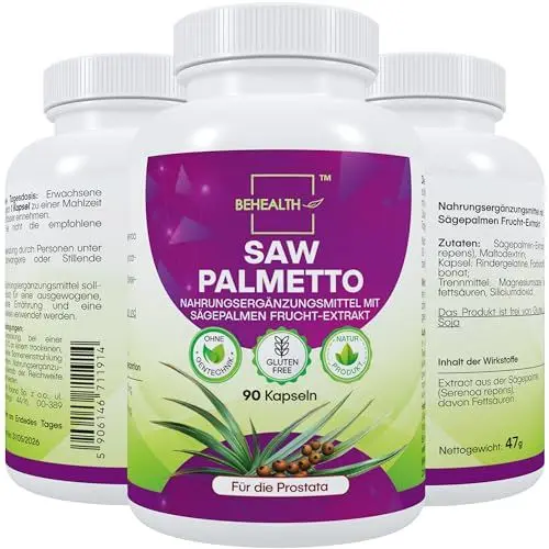 Produktbild: Valeoprost Saw Palmetto 320 mg Kapseln – Pflanzliche Rezeptur für Männer – Ohne künstliche Zusatzstoffe – 90 Kapseln