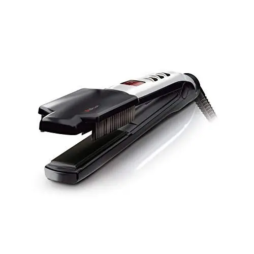 Produktbild: Valera Swiss’X Super Brush & Shine professioneller Haarglätter, Kombisystem für Glätten und gleichzeitiges Bürsten, mit Ionengenerator und Digitaldisplay zur Temperatursteuerung, Farbe Schwarz