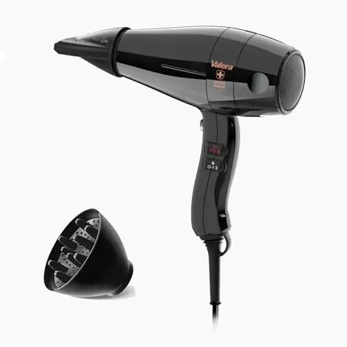 Produktbild: Valera, Swiss Silent Jet 8500 Ultrablack, professioneller Haartrockner, Föhn mit leistungsstarkem Motor AC-Performance, 6 Temperaturstufen, Ionen-Generator, verdrehsicherem Super-Flex-Kabel, 2000 W