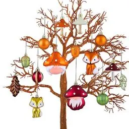 Produktbild: Valery Madelyn Herbstdeko Halloween Weihnachtskugeln,24 Stück Herbst Deko zum Aufhängen,Deko Fuchs Zwerg Pilze,Hängend Ornament für Baum Fall Decor,Innen und Draußen,5-12cm,Bronze