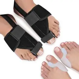 Produktbild: Valgofit® Hallux Valgus Korrektur Schiene für den Fuß inkl. 2x Zehenspreizer aus Silikon - für Tag und Nacht - Universalgröße - BPA frei - Nachtschiene für Damen und Herren