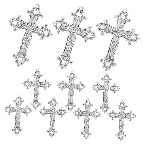Produktbild: VALICLUD 10St Anhänger aus Metall Kreuz Halsketten Armband Halskette Charme Kreuzanhänger zum Basteln schlusselketten schlüsselketten Anhänger zur Schmuckherstellung Anhänger aus