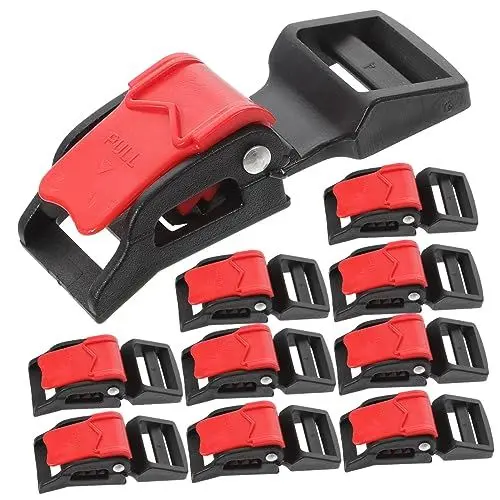 Produktbild: VALICLUD 10St Helmschnallenclip motorradhelm zubehör motorradhelm Accessoires Schnellspannadapter nähen erforderlich schnallen Riemenschnalle Helmclip Kinnriemen Schnellverschluss Hut Gurt