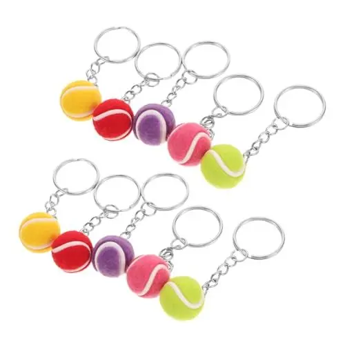 Produktbild: VALICLUD Sport-schlüsselanhänger-set 10 Stück Tennis-charme Schlüsselanhänger Tasche Zubehör Zubehör Kreatives Tennis Männer Und Frauen