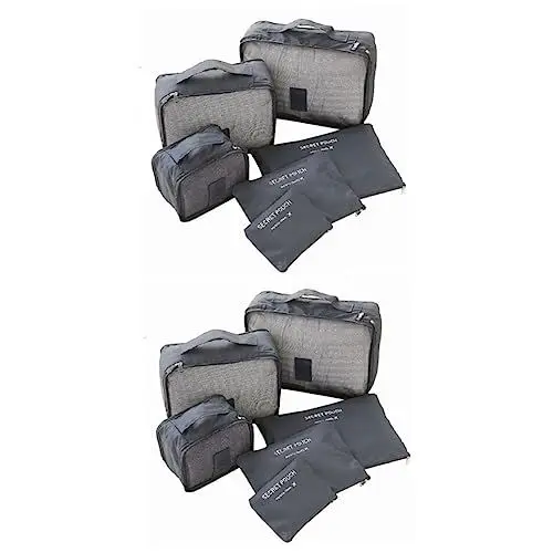 Produktbild: VALICLUD 12 STK wasserdichte Reisetasche kofferpacktaschenset reiseorganizer Aufbewahrungsbeutel-Set travel Accessories travel Organizer Set Aufbewahrungstasche Reisegepäcktasche Dark Grey
