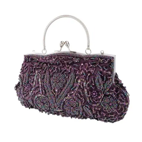 Produktbild: VALICLUD Abend-clutch mit Blumenstickerei Damenhandtasche Im Retro-stil mit Perlen Besetzt für Partys und Bankette