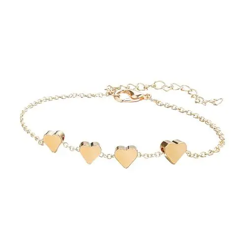 Produktbild: VALICLUD 1Stk Frau Handgelenkskette Armband mit Herzverschluss Kettenarmband für Damen silberne Armreifen für Frauen herzarmbänder armkette handkette Armband für Frauen Dame Armband Golden