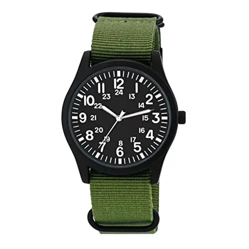 Produktbild: VALICLUD 1Stk Herrenuhr Uhren für den Mann Quarzuhren für Herren Armbanduhr Dekoration Männer schauen zu Outdoor-Uhr Armbanduhr Herren männliche Uhren auf Schüler achten Nylon Army Green