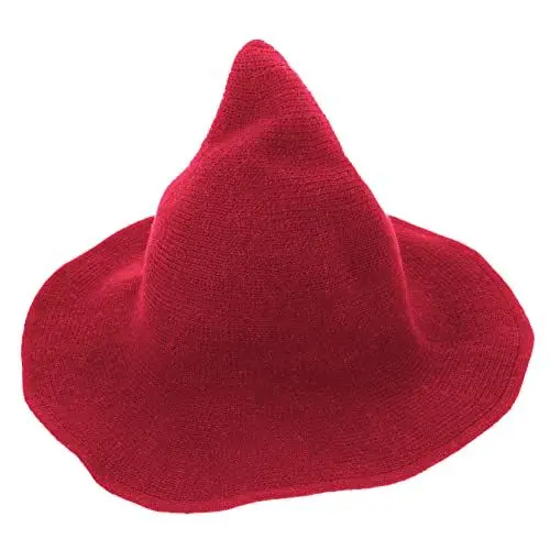 Produktbild: VALICLUD 1Stk Hexen Hut Hexenhut aus Wolle Halloween-Partygeschenk Maskerade-Hut faschingsaccessoires fasching accessoires weihnachtsdeko Maskerade Hexenhut Halloween-Partyzubehör Stoff rot