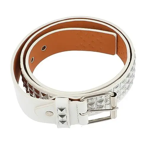 Produktbild: VALICLUD 1Stk Nietgürtel utility belt partydekoration rivet belt für Retro-Kleidergürtel Ledergürtel cooler Gürtel Premium-Gürtel Jahrgang Zucht Hengst Fräulein Weiß