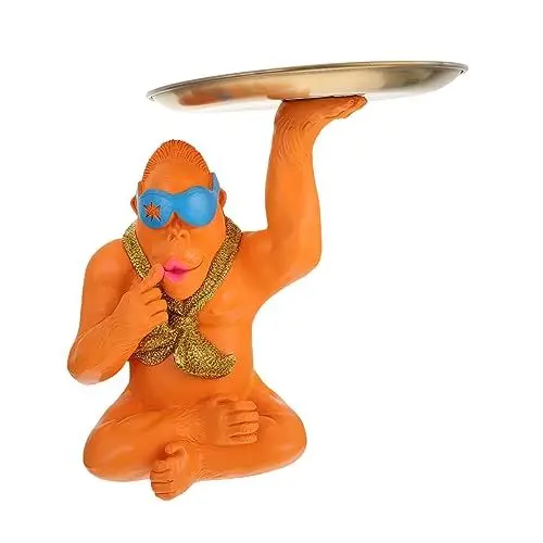 Produktbild: VALICLUD Orang-utan-obsttablett Im Nordwest-stil Ornamente Harzstatue Schlüsselablage Für Den Eingang Aufbewahrung Von Snacktellern