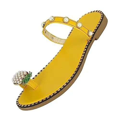 Produktbild: VALICLUD Elegante Zehentrenner-sandalen Mit Ananas-print Leicht Stilvoll Für Damen
