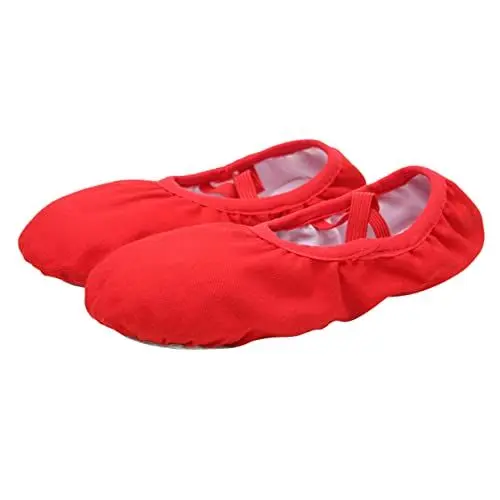 Produktbild: VALICLUD 1 Paar Ballettschuh Shoes Women Shoes Segeltuchschuhe damensneakerschuhe Ballet Shoes Yoga-Schuhe Ballettübungsschuhe Ballett Spitzenschuhe Ballerinas Balletttanzschuhe rot