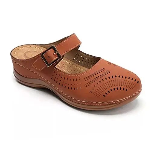 Produktbild: VALICLUD Hochwertiger Bequemer Damen-slipper Im Vintage-stil Modische Hausschuhe Mit Absatz Perfekt Für Zu Hause Oder Für Anlässe