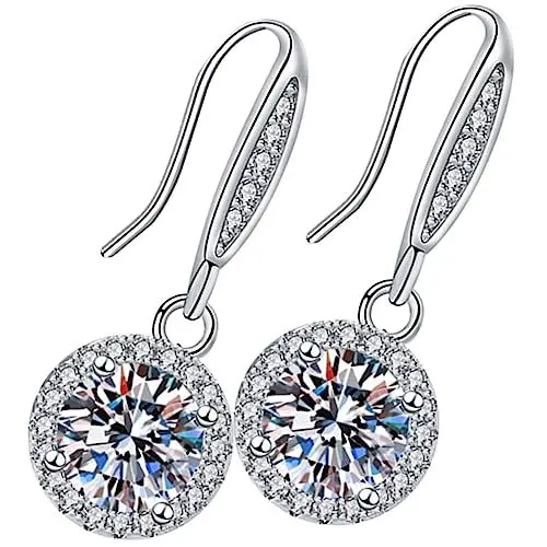Produktbild: VALICLUD 1 Paar Diamant Silberschmuck Ohrschmuck Ästhetische Ohrringe Ausgefallene Ohrringe Coole Ohrringe Statement Ohrringe Tropfenohrringe Für Damen Ohrringe Für Damen Trendige