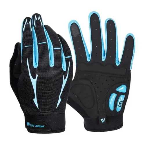 Produktbild: VALICLUD 1 Paar Ei Motorradhandschuhe Handschuhe mit spezieller Technologie thermohandschuhe Thermal Gloves Handschuhe mit vollständiger Abdeckung Touchscreen-Handschuhe Nylon Blue