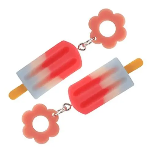 Produktbild: VALICLUD 1 Paar Eis Ohrringe trendige Ohrringe für Mädchen süße Ohrringe für Frauen Snack-Ohrringe Lebensmittel-Ohrringe coole Ohrringe baumelnde Ohrringe für Frauen Ohrringe Ästhetik Harz