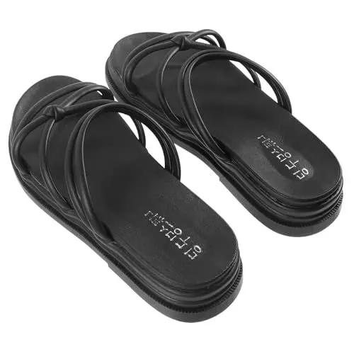 Produktbild: VALICLUD 1 Paar Leichte Sandalen Kreative Damen-hausschuhe Outdoor-hausschuhe Schwarz Bequem Und Stilvoll