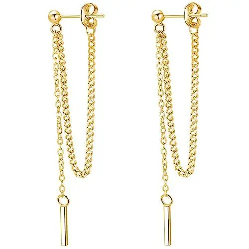 Produktbild: VALICLUD 1 Paar Kettenohrringe Baumelnde Stangenohrringe Hängende Ohrringe Lange Quastenohrringe Ohrschmuck Stangenohrringe Quastenohrringe Baumelnde Ohrringe Für Frauen Baumelnde