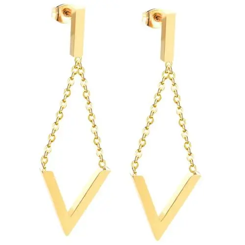 Produktbild: VALICLUD 1 Paar Ohrringe mit geometrischem Dreieck Diamantförmige Ohrringe Quastenohrringe Ohr baumeln inoxlm light geometrische Tropfenohrringe dekorative Ohrringe Rostfreier Stahl Golden