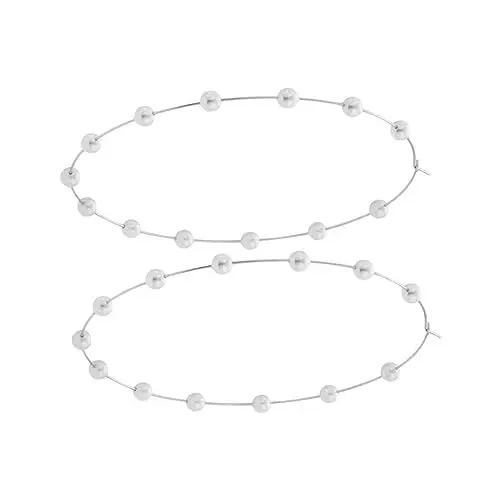 Produktbild: VALICLUD 1 Paar Perlenohrring Perlenanhänger Perlen-creolen Schleife Ohrschmuck Dekor Trendige Ohrringe Silberne Ohrringe Quastenohrringe Silbernes Medaillon Damen Ohrringe Silver