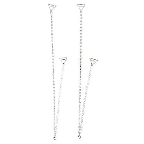 Produktbild: VALICLUD 1 Paar Strass-BH-Träger Kristall Abnehmbare Kristall-Silber-BH-Träger Einreihiger BH-Träger für Oberteile Kleid