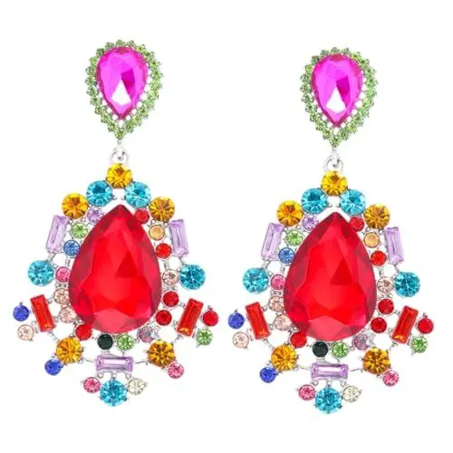 Produktbild: VALICLUD 1 Paar Wassertropfen Ohrringe Ohrstecker Glitzernde Ohrringe Glänzende Ohrringe Für Damen Ohrringe Für Damen Trendige Bling Ohrringe Damen Strass Ohrringe Für Damen