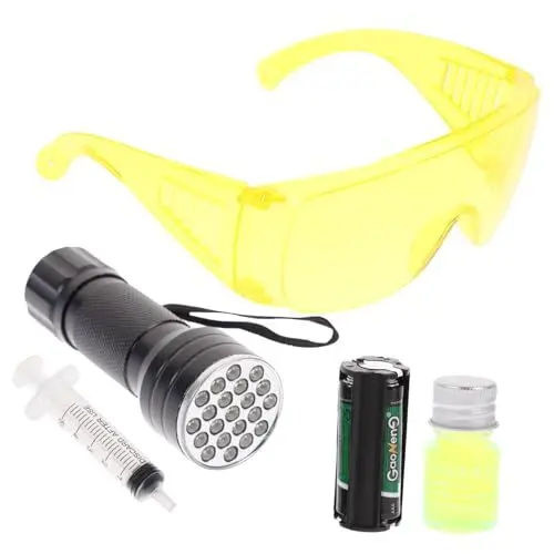 Produktbild: VALICLUD 1 Satz Lecksuchgerät für Klimaanlagen Brillenset UV-Taschenlampen-Set Taschenlampe zur Kältemittelleckprüfung Lecktest-Set für Klimaanlagen Das Kältemittel Lecksucher Combo-Platte