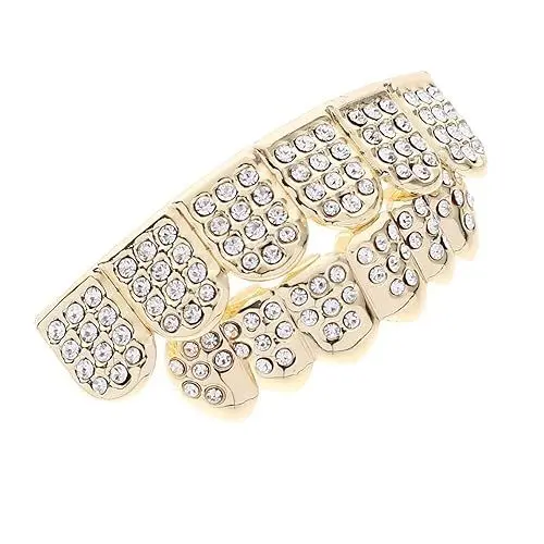 Produktbild: VALICLUD 1 Satz Zahnbürste Veneers Zähne Für Frauen Zahn-edelstein-kit Zahnjuwel Zum Zähneknirschen Grills Für Ihre Zähne Zahn Edelsteine Cosplay Zähne Schmuck Zähne Grill Kit Golden Kupfer