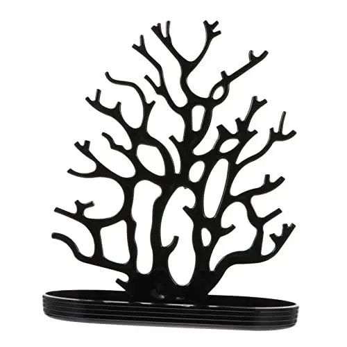 Produktbild: VALICLUD Pp-material Schmuck Organizer Tablett Kreative Korallenform Schwarz 1pc Display Rack Für Ohrringhalter