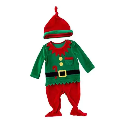 Produktbild: VALICLUD 1satz Weihnachtsmann Jumpsuit Outfit Langarm Kleidung Für Weihnachten Sicher Für Empfindliche Babyhaut Für Fotoshootings Und Familienfeiern
