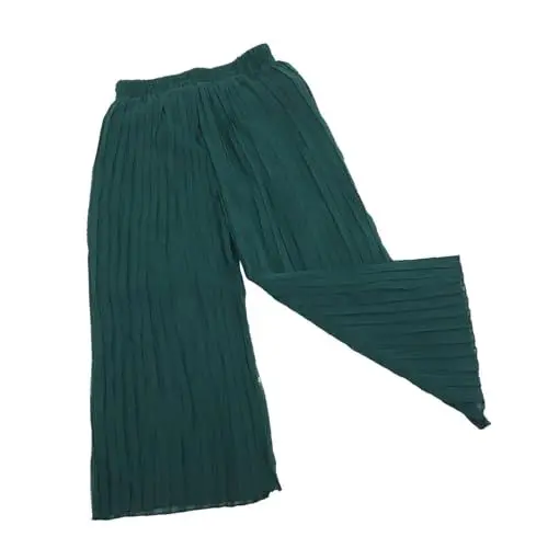 Produktbild: VALICLUD 1pc Frauen Hohe Taille Beiläufige Breite Bein Chiffon Hosen Lose Plissiert Breite Hosen Für