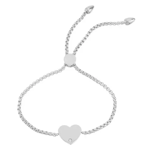 Produktbild: VALICLUD 1stk Herz- -stahl-armband Beziehungsarmband Für Paare Strass-armband Paare Armbänder Modisches Armband Herzförmiges Armband Trendiger Schmuck Rostfreier Stahl Silver