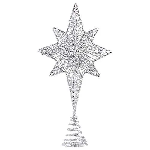 Produktbild: VALICLUD 1stk Weihnachtsbaumspitze Stern Rattan-baumspitze Weihnachtsbaum Topper Weihnachtsmann Weihnachtsbaum-top-Ornament Glitzernde Weihnachtsbaumspitze Baumschmuck Berühmtheit Eisen