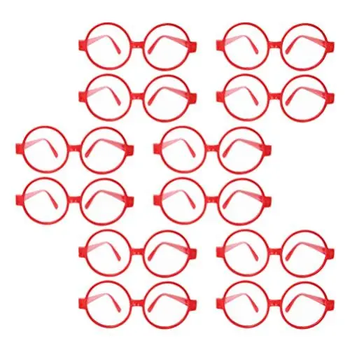 Produktbild: VALICLUD 20 Stk Brillengestelle Kein Linsenbrillenrahmen Runde Gläser Neonkleidung Für Kinder Gefälschte Nerd-brille Kinderbrillenhalter Party-brille Jahrgang Student Bilderrahmen Plastik