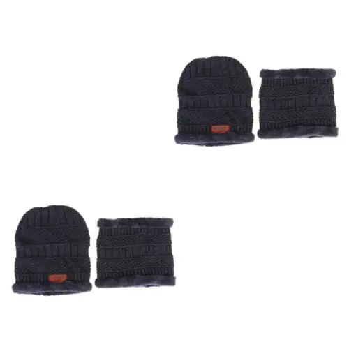 Produktbild: VALICLUD 2St Herrenhut Halstuch für Damen gestrickte Mütze Strickmütze für kaltes Wetter schal scarf Kappen Motorhaube für Männer dicke Kappe Herren Halstuch Garn einstellen Deckel Mann