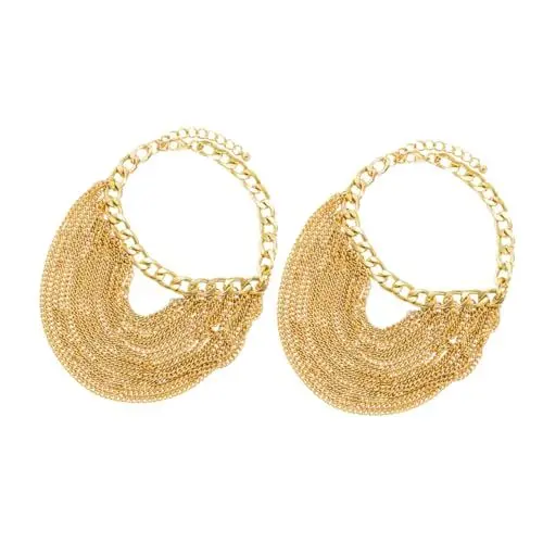 Produktbild: VALICLUD 2St Kette Schuh Kette juwelenbesetzte Sandalen Fußkettchen goldene Quaste hochzeitslaken hochzeitsdirndl Knöchelkette mit Goldener Quaste Punk geschichtete Fußkette Aluminium