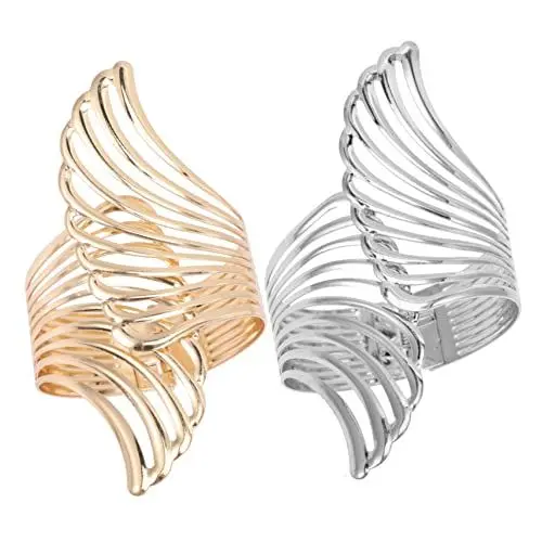 Produktbild: VALICLUD 2St Manschettenarmband silbernes dickes Armband Armreif für Herren Armreifen bescherung weihnachten weinachts Armbandschmuck für Frauen Armbänder für Mädchen Legierung