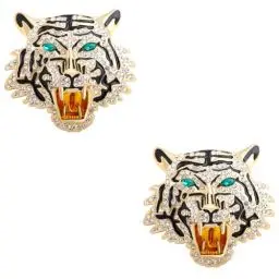 Produktbild: VALICLUD 2St Tiger Brosche Modische Halsketten für Damen im Trend Broschen für Damen trachtenbrosche tiger anhänger Anzugbrosche Halskettenanhänger Strasssteine ​​der Klasse 3a Golden