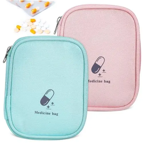 Produktbild: VALICLUD 2St aufbewahrungssack Storage Pockets -Organizer Medikamentenbeutel Erste-Hilfe-Kasten Erste-Hilfe-Tasche mit Reißverschluss Haushalt Pillendose Arzneimittel Veranstalter
